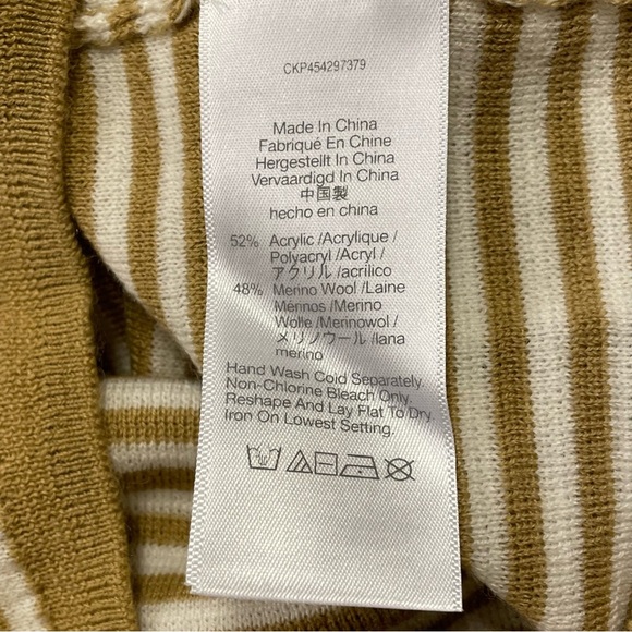 MADEWELL NWOT Belhaven Ruffle Sweater Tank in Stripe in Heather Camel - Picture 8 of 9